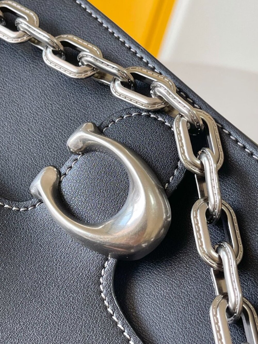 Coach Women's Chain Tabby Shoulder Bag Silver/Black - Picture 5 of 7